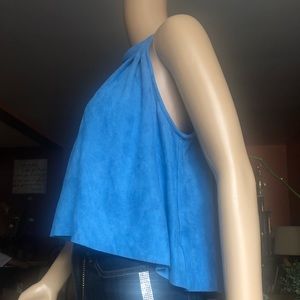 Faux suede crop top